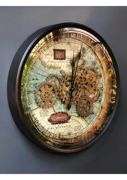 Renkli Çarklı Atlas Duvar Saati, Şık ve Modern Dekorasyon Parçası modelleri