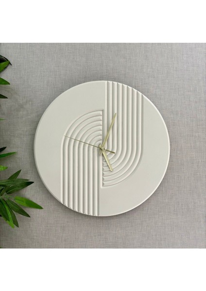 El Işçiliği Bej Renkli 40X40CM Şık Duvar Saati