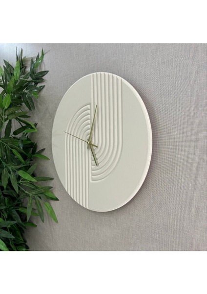 El Işçiliği Bej Renkli 40X40CM Şık Duvar Saati modelleri