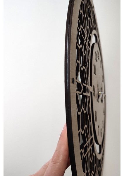 Ahşap ve Aynalı, Dini Motifli Şık Duvar Saati, Modern ve Şık Tasarım fırsatları
