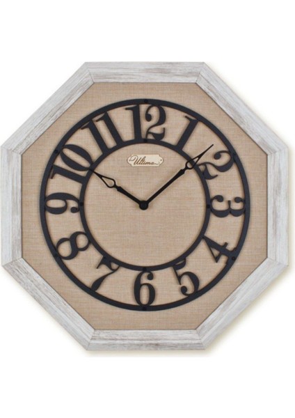 Şık Ahşap Sekizgen Duvar Saati, Modern ve Estetik Tasarım