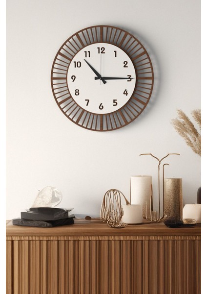 Modern Ahşap Duvar Saati, Siyah-Kahverengi, 48CM, Şık ve Stil Sahibi Tasarım modelleri