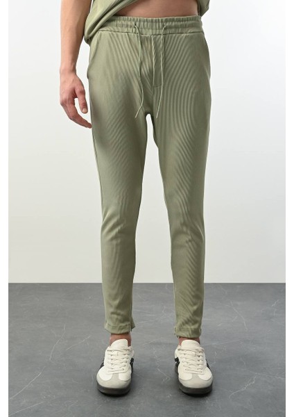 Erkek Fermuar Paça Detaylı Fitilli Jogger