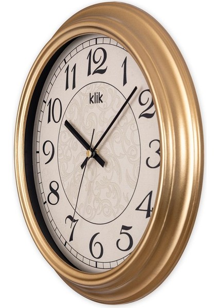 Şık Altın Renkli Klasik Duvar Saati, Zarif ve Estetik Tasarım indirimleri