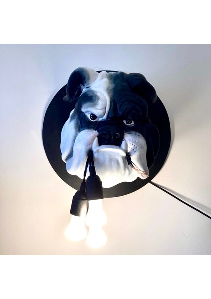Duvar Buldog Aydınlatma Abajur Siyah Beyaz modelleri