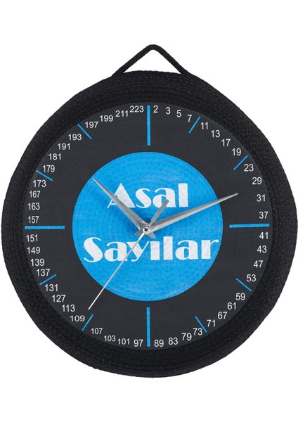 El Yapımı Çocuk Odası Duvar Saati, Asal Sayılar Tasarımı, Sessiz ve Şık 25X25 cm