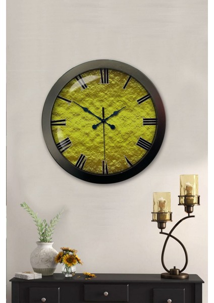 Şık 36 cm Siyah Metal Duvar Saati, Modern Dekorasyon Için Mükemmel Seçenek