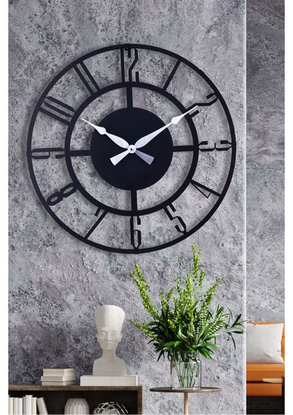 70CM Siyah Metal Duvar Saati, Sessiz Mekanizma, Modern Tasarım fiyatları