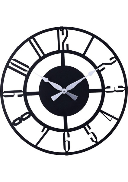 70CM Siyah Metal Duvar Saati, Sessiz Mekanizma, Modern Tasarım indirimleri