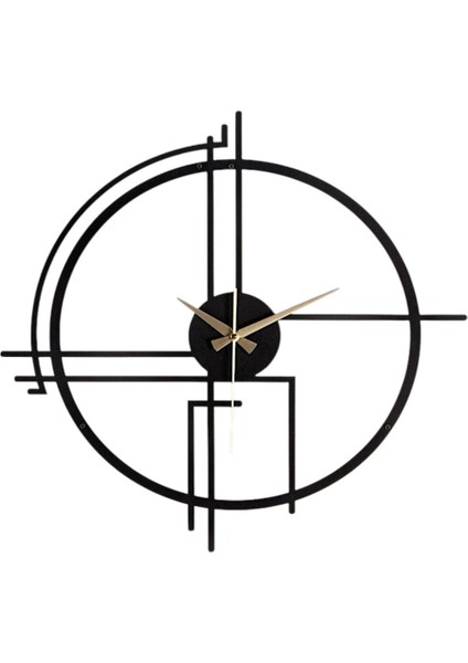 Şık Metal Duvar Saati, 60X60 Cm, Siyah Renkli Dekoratif Tasarım fiyatları