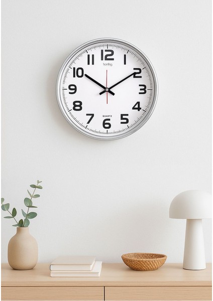 Krom Renkli Modern Duvar Saati 28 Cm, Şık ve Şık Tasarım