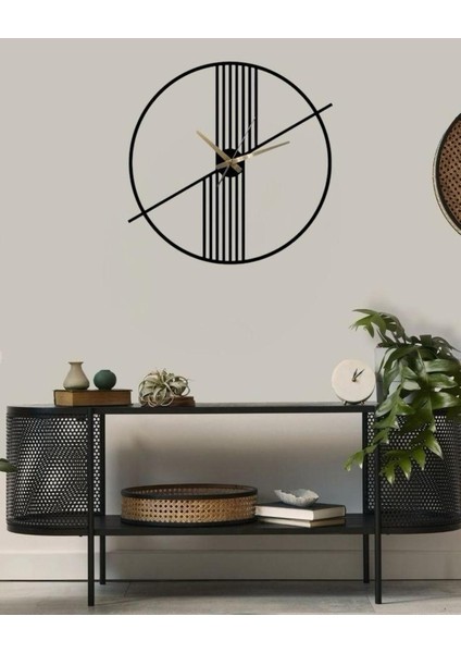 Şık Metal Duvar Saati 50X50, Siyah Renkli ve Modern Tasarım