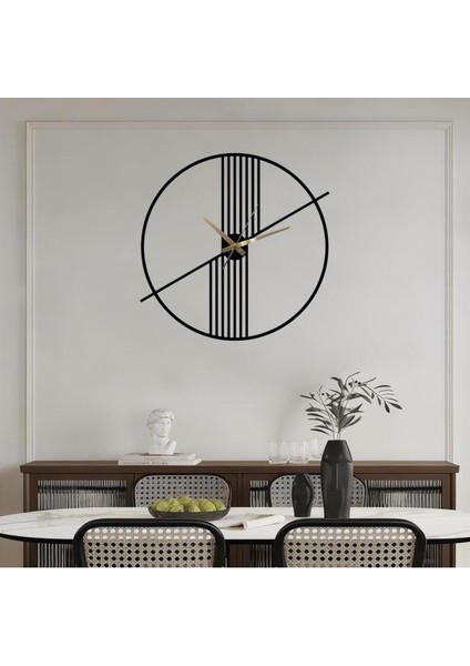 Şık Metal Duvar Saati 50X50, Siyah Renkli ve Modern Tasarım modelleri