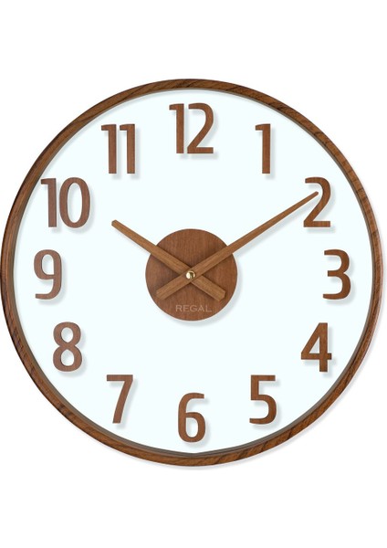 0638 A2 Opal Duvar Saati, Ceviz Kahverengi, Şık ve Zarif Tasarım