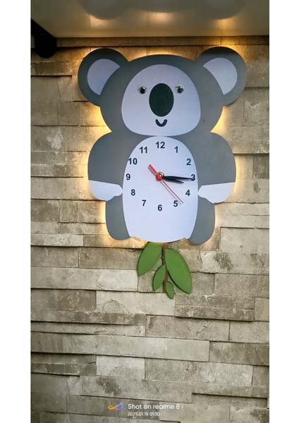 Ahşap Sarkaçlı Çocuk Odası Duvar Saati, Şık ve Doğal Tasarım, Gri Renk Seçeneğiyle. fiyatları