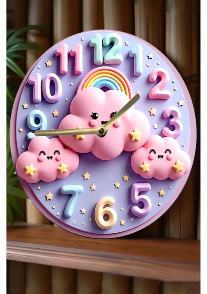 Yumuşak Sessiz Ahşap Yuvarlak Duvar Saati, Kuvars Hareketli, 3D ve 2d Tasarım