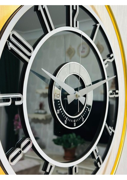 Işıklı Metal Camlı Duvar Saati, 50X70 Cm, Modern Tasarım, Orta Boy fiyatları