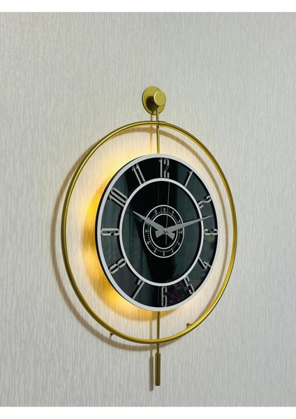 Işıklı Metal Camlı Duvar Saati, 50X70 Cm, Modern Tasarım, Orta Boy modelleri