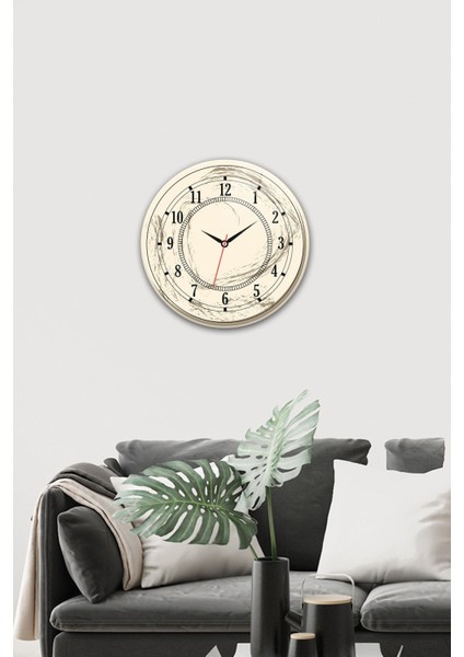 Şeffaf Cam Saat, Klasik Krem Renk, Çap 40CM, Şık ve Zarif Tasarım modelleri