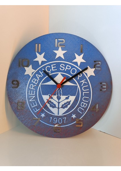Renkli 25 cm Taraftar Duvar Saati, Şık ve Dekoratif Tasarım