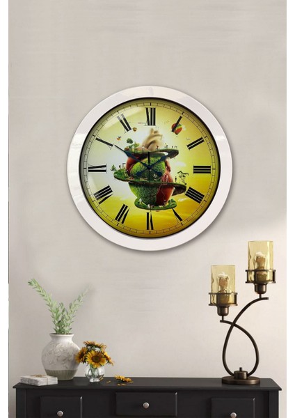 Beyaz Metal Duvar Saati, 36 Cm, Şık ve Modern Tasarım, Ev ve Ofis Dekoru Için Ideal