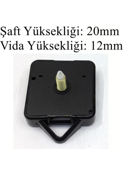 Siyah Duvar Saati Mekanizması, Sessiz Çalışma, Uzun Şaft, Askılı, Akrep, Yelkovan ve Saniye. modelleri