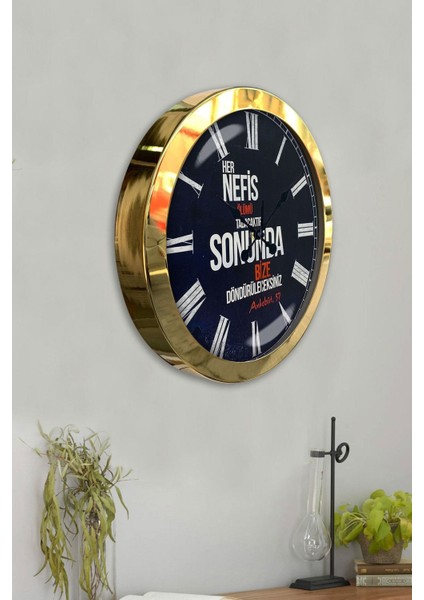 36 cm Gold Metal Söz Duvar Saati, Şık ve Anlamlı Hediye Seçeneği fırsatları