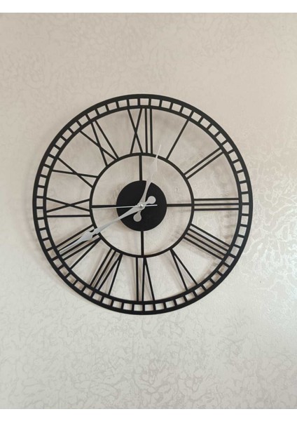 40 cm Siyah Dekoratif Duvar Saati, Şık ve Modern Tasarım
