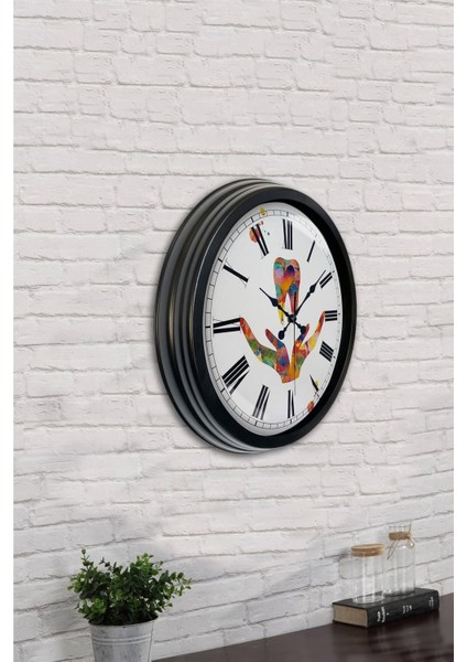 40CM Siyah Metal Eskitme Duvar Saati, Şık ve Modern Dekorasyon Için Ideal Seçim modelleri