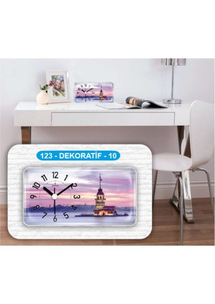 Şık Kız Kulesi Masa Saati, Modern ve Dekoratif Tasarım, Ev ve Ofis Için Ideal.