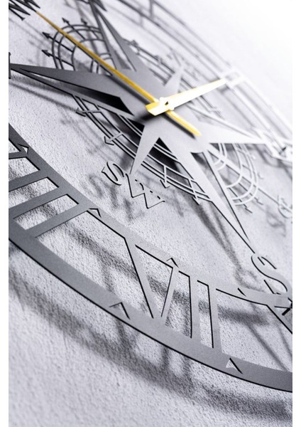 Şık Siyah Metal Duvar Saati, 100X100 Cm, 1,5 mm Kalınlık