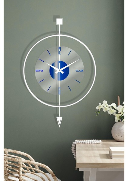 Şeffaf Iskandinav Tarzında 48X72 cm Sarkaçlı Duvar Saati Beyaz, Mavi fiyatları