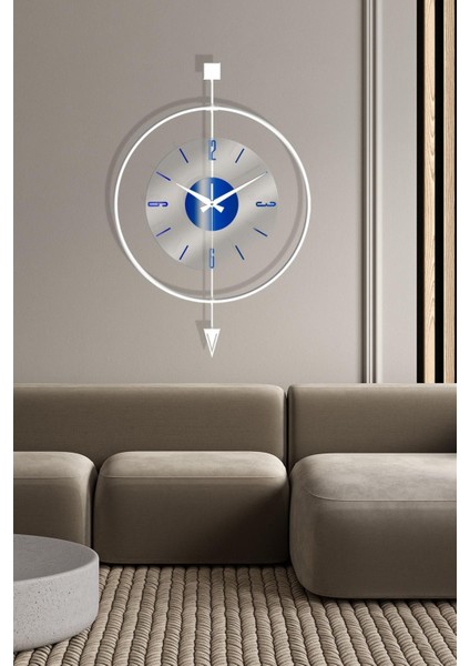 Şeffaf Iskandinav Tarzında 48X72 cm Sarkaçlı Duvar Saati Beyaz, Mavi modelleri