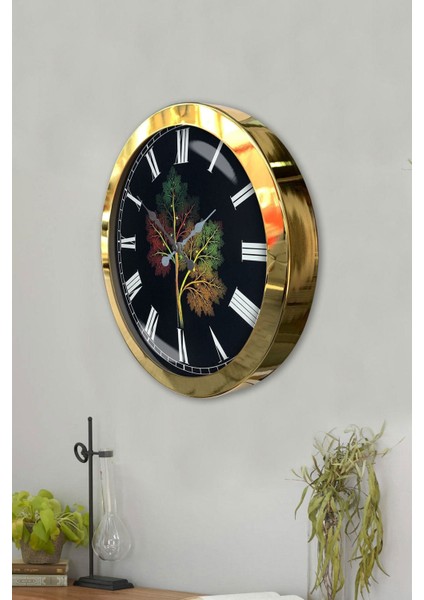 36 cm Gold Metal Ağaç Duvar Saati, Şık ve Modern Tasarım modelleri