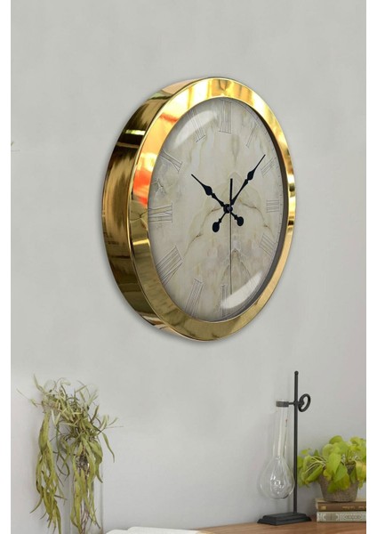 Altın Renkli 36 cm Metal Mutfak Duvar Saati, Şık ve Zarif Tasarım modelleri