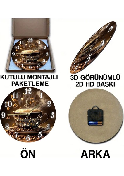 Sessiz Yuvarlak Ahşap Duvar Saati, 3D ve 2d Tasarım, Kuvars Hareketli, Şık Dekorasyon Aksesuarı fırsatları