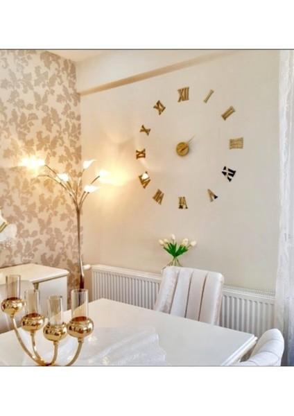 3D Aynalı Büyük Boy Roma Rakamlı Modern Duvar Saati, Şık ve Zarif Tasarım fiyatları