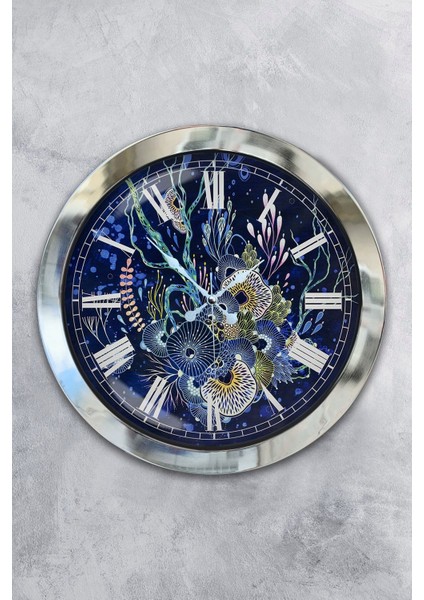 Şık 36 cm Krom Metal Tasarım Duvar Saati, Modern ve Zarif Dekorasyon Ürünü