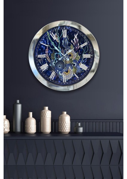 Şık 36 cm Krom Metal Tasarım Duvar Saati, Modern ve Zarif Dekorasyon Ürünü fiyatları