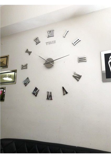 3D Romen Rakamlı Metal Duvar Saati, Büyük ve Şık Tasarım fırsatları