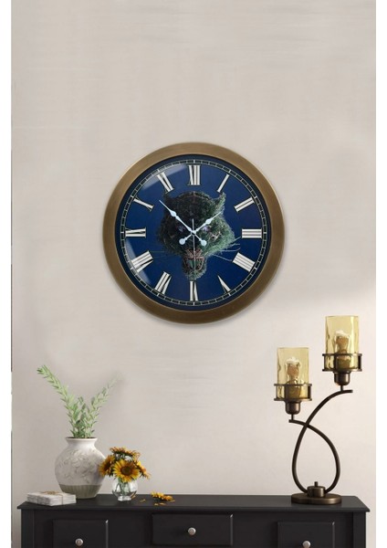 Doğal Eskitme Metal Duvar Saati, 36 Cm, Şık ve Özgün Tasarım