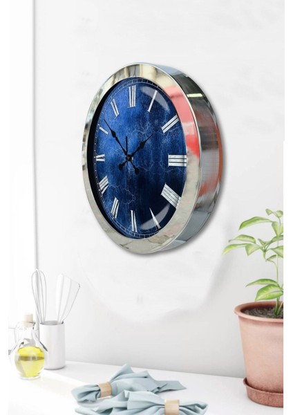 Şık 36 cm Krom Metal Ekol Duvar Saati, Modern ve Zarif Tasarım. fiyatları