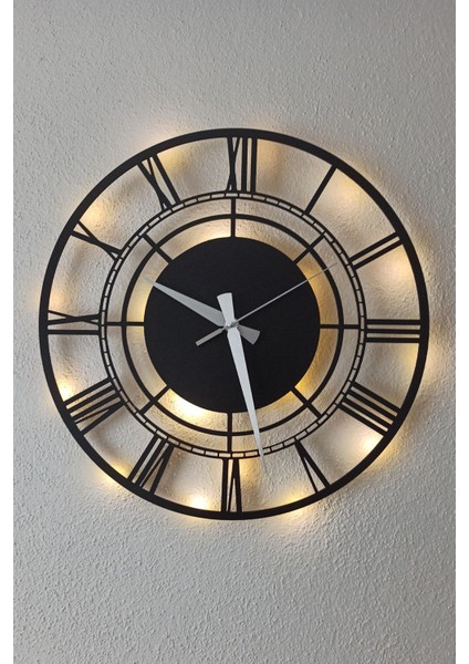 Şık Siyah Roma Rakamlı Duvar Saati, Zarif ve Benzersiz Dekorasyon Parçası fırsatları