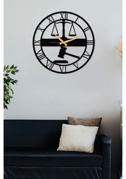 Şık Siyah Metal Duvar Saati, 50X50 Cm, Ev ve Ofis Dekoru Için Ideal