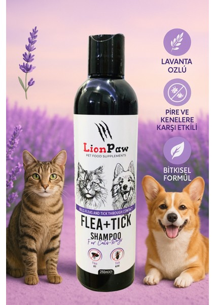 Kedi ve Köpek Tüy Dökümü Önleyici Bit Pire Parazit Kene Şampuanı 250 ml