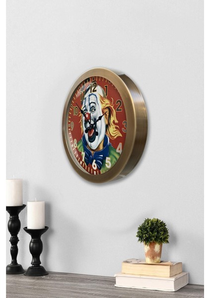 Eskitme Metal Palyaço Duvar Saati 36 Cm, Şık ve Benzersiz Dekoratif Aksesuar fiyatları
