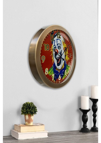 Eskitme Metal Palyaço Duvar Saati 36 Cm, Şık ve Benzersiz Dekoratif Aksesuar modelleri
