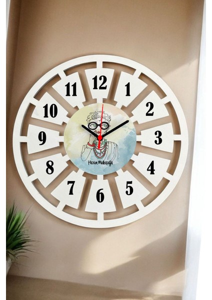 Şık Beyaz Kadın Duvar Saati 40CM, Modern Tasarım, Zarif ve Fonksiyonel Dekoratif Saat