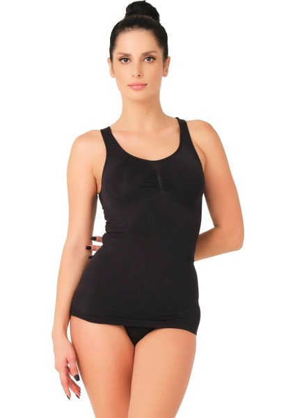 Modlive Siyah Mı Emay 5015 Kalın Askılı Atlet Korse