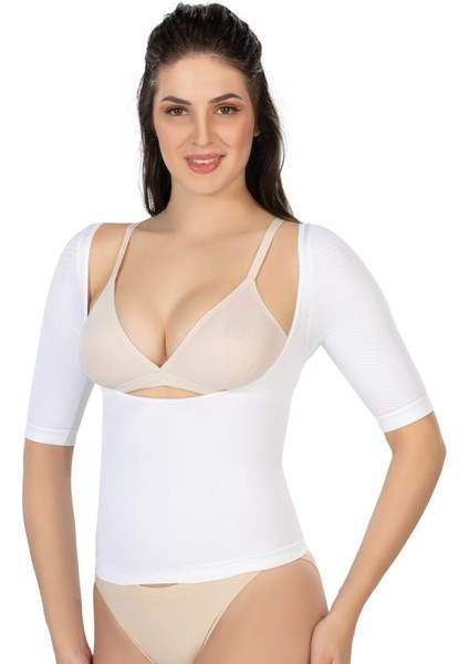 Modlive Beyaz Mı Emay 5014 Göğsü Açık Yarım Kollu Korse